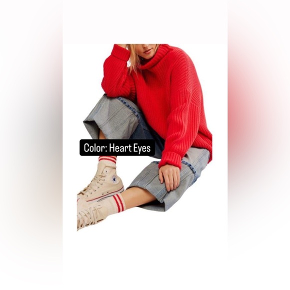 𝓯𝓹 Free People ~ Swim Too Deep Turtleneck Sweater in Heart Eyes - Picture 16 of 16
